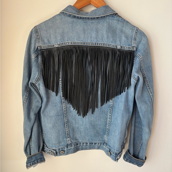 GAP Jackets & Blazers - GAP Light Blue Denim Jacket with Fringe.